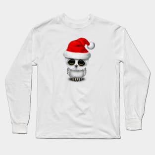 Baby Owl Wearing a Santa Hat Long Sleeve T-Shirt